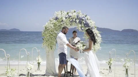 Wedding on the tropic island Stock Footage 60784200