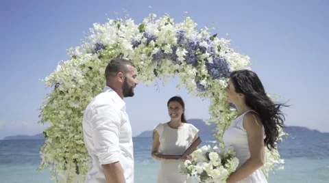 Wedding on the tropic island Stock Footage 60784235