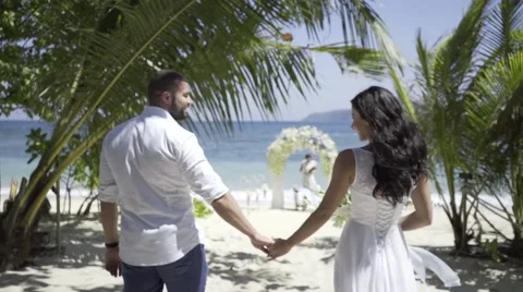 Wedding on the tropic island Stock Footage 60784254