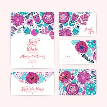 Wedding vector invitation template design Stock Illustration