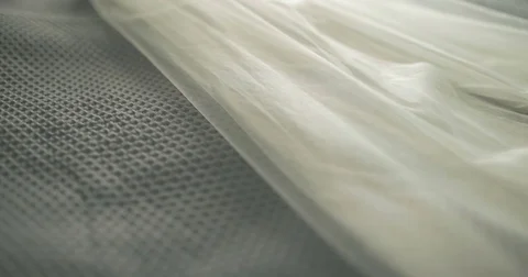 Wedding veil on bed Video stock 83026496