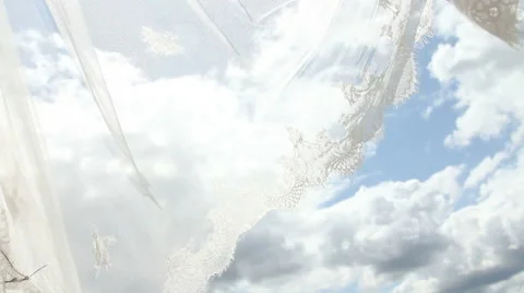 Wedding veil in the wind Video stock 55302684