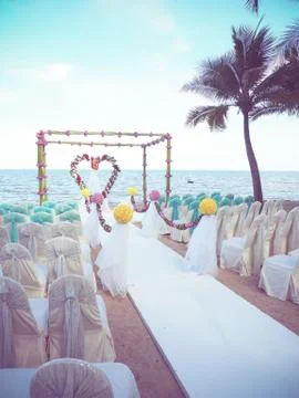 Wedding venue on the beach Stock Photos