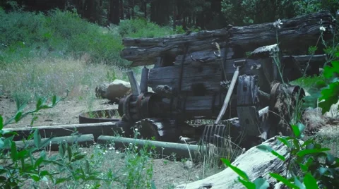 Wedding Venue Old Rustic Wagon  Stock Footage 62843238