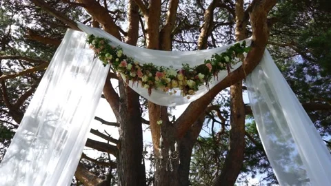 Wedding venue without guests Stock Footage 163566853