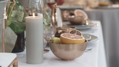 Wedding Wax Candles Stock Footage 74106318