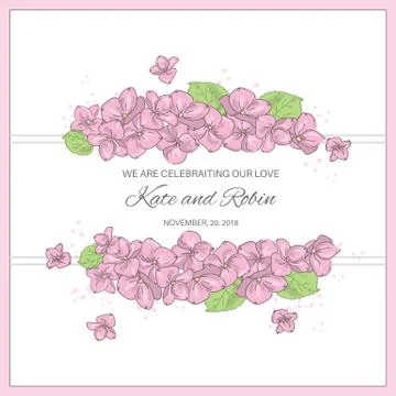 WEDDING Wedding Vector Illustration Set for Print Stock Illustration