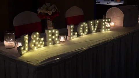 Wedding welcome table with names. Stock-Footage 74277862