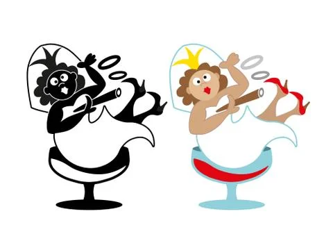 Wedding on white background Stock Illustration