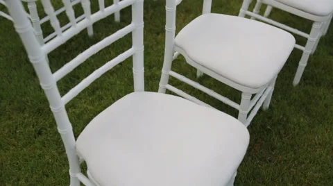Wedding white chairs Stock Footage 67621826