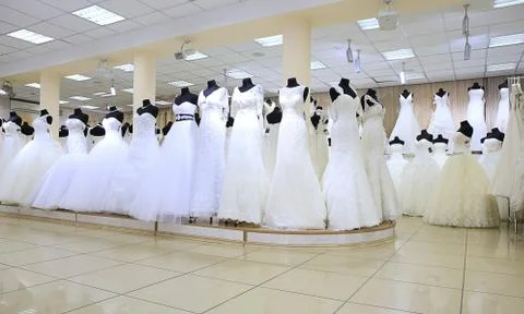 Wedding white dresses Stock Photos