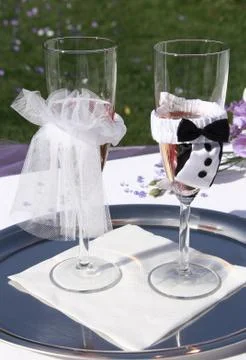 Wedding Wineglasses 库存照片