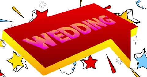 Wedding word in a 3d speech bubble Stock Footage 203989616