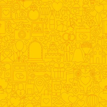 Wedding Yellow Line Tile Pattern Stock Illustration