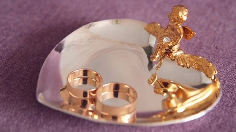 Weddings rings in closeup 库存影片 84218518