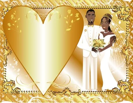 WeddingTemplateCouple2 Stock Illustration