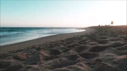 The wedge beach waves newport tower Stock Footage 140756372