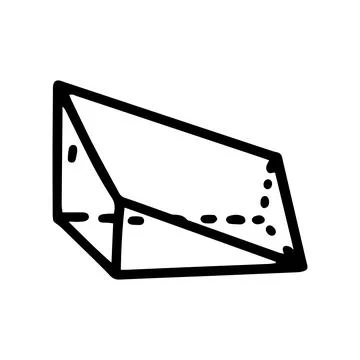 Wedge prism line vector doodle simple icon Illustrazione stock