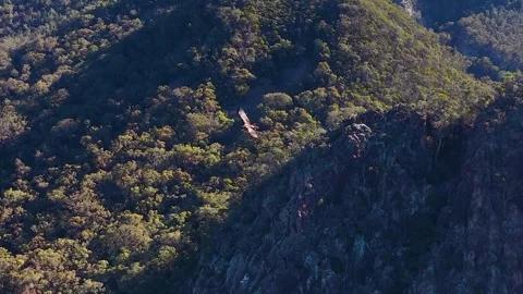 Wedge-Tailed Eagle Soaring Over Warrumbungle National Park Mountain Range 動画素材 341302632