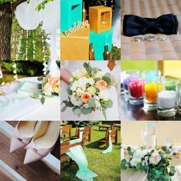 Weding collage Foto stock
