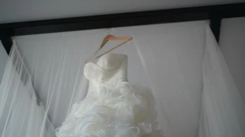 Weding dress in the room Stock Footage 60122055