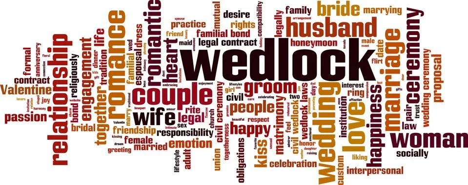 Wedlock word cloud Stock Illustration