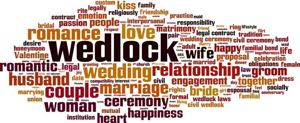 Wedlock word cloud Stock Illustration