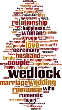 Wedlock word cloud Stock Illustration