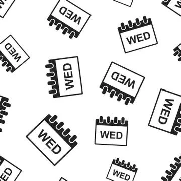 Wednesday calendar page seamless pattern background. Business flat vector ill 스톡 일러스트