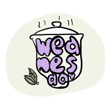 Wednesday - Day of  Tea Stock Illustration