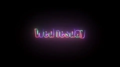 Wednesday Day Text Animation Stock Footage 324811776