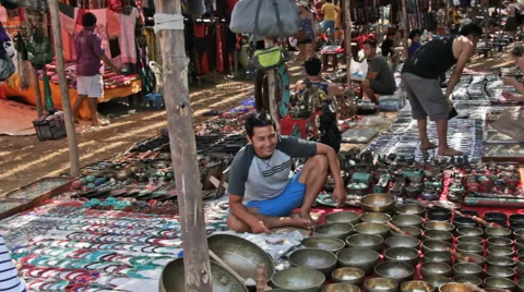 Wednesday Flea Market Stock Footage 57837898