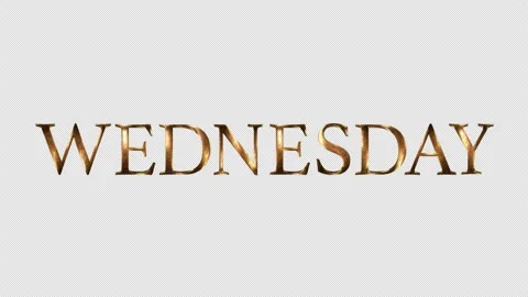 Wednesday Gold Text, Alpha Channel | Stock Video | Pond5