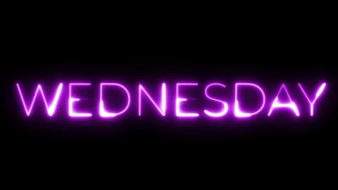 Wednesday neon text animation Stock Footage 287404402