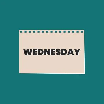 Wednesday Typography text on calendar background Stock Illustration