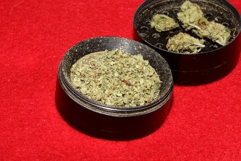 Weed black grinder close up macro medical marihuana instant stock photos im.. Stock Photos