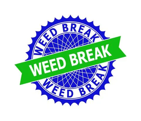 WEED BREAK Bicolor Clean Rosette Template for Seals Illustrazione stock