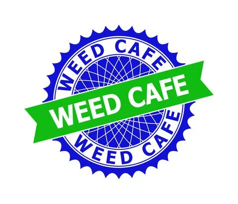 WEED CAFE Bicolor Clean Rosette Template for Watermarks Ilustración de archivo