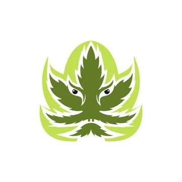 Weed face logo Stock Illustration