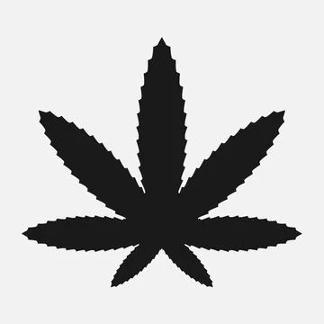 Weed leaf vector icon on white background Stock Illustration