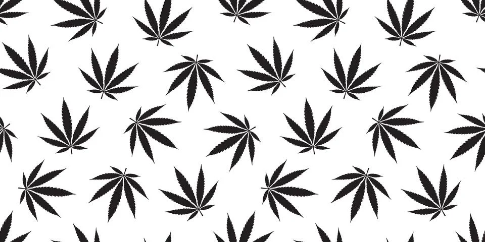 Weed seamless pattern Marijuana isolated cannabis leaf Stock Illustration