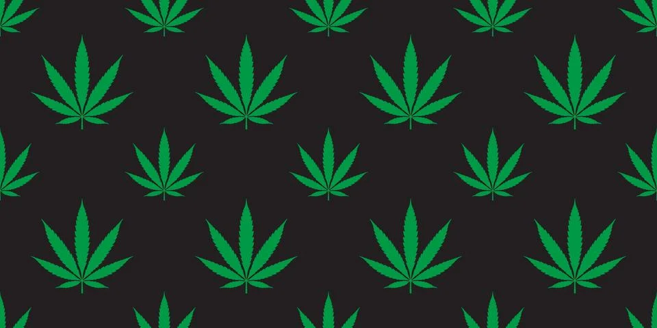 Weed seamless vector Marijuana pattern cannabis leaf wallpaper Stock Illustration