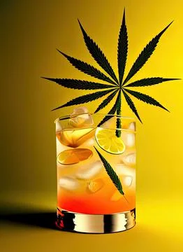 Weed Sour Smash Bar Drink. Adult Beverage Collection. Stock Illustration