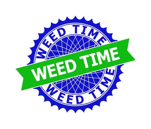 WEED TIME Bicolor Clean Rosette Template for Stamp Seals Ilustración de archivo