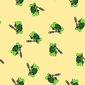Weeding garden maintenance vector seamless pattern Stock Illustration