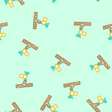 Weeding garden maintenance vector seamless pattern Stock Illustration