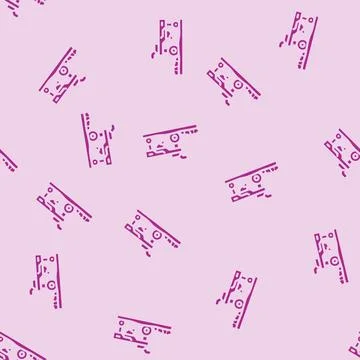 Weeding robot harvests glyph vector seamless pattern Stock Illustration