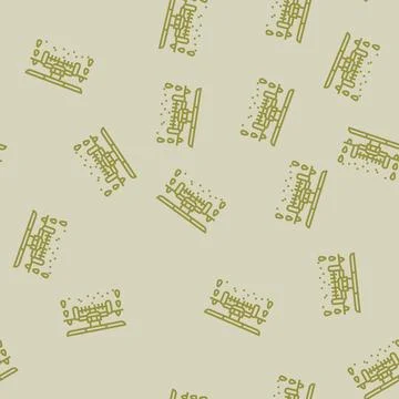 Weeding robot harvests line seamless pattern Stock Illustration