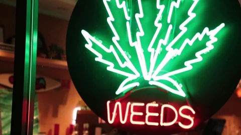Weeds front store night Stock-Footage 70799645