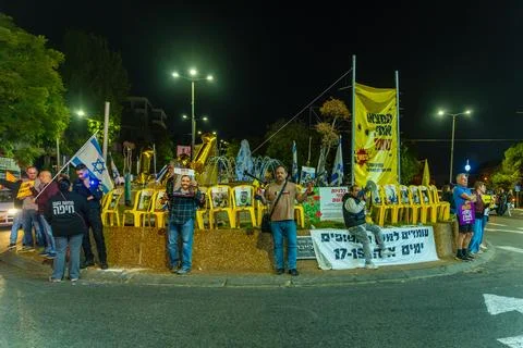 Weeekly protest in Haifa Stock Photos